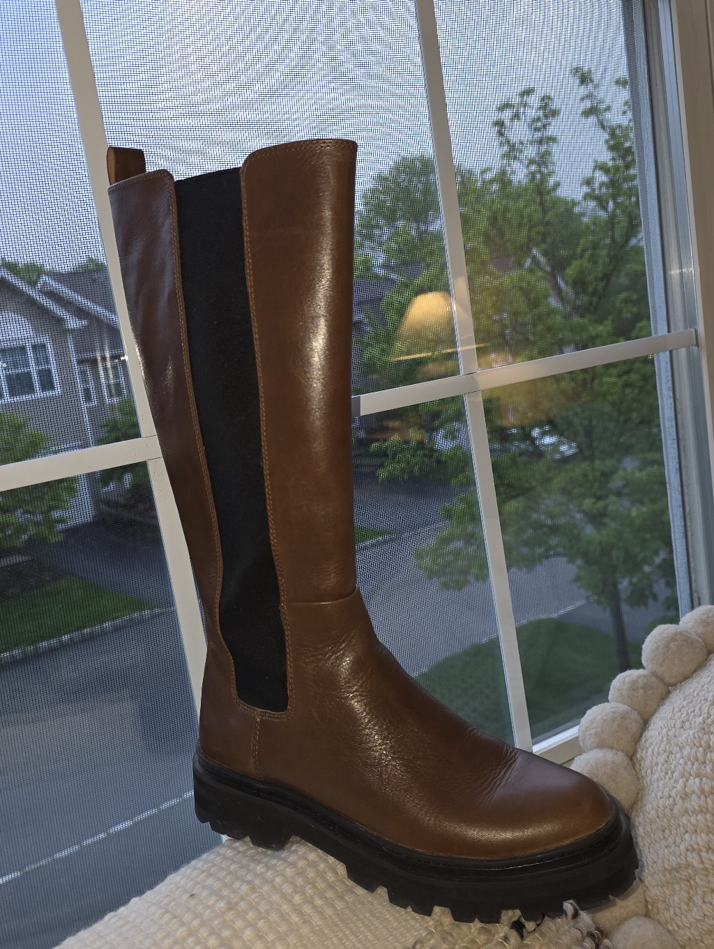 Madewell The Poppy Tall Lugsole Boots In Brown Leather 7.5